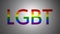 Animation of LGBT rainbow flag, homosexual sign animation