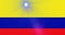 Animation of light spots over flag of colombia