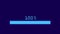 Animation of line progress bar with percent counter on blue background