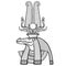 Animation linear portrait Ancient Egyptian god Sobek.