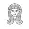 Animation linear portrait: beautiful Egyptian Goddess Hathor with cow ears.
