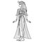 Animation linear portrait: beautiful Egyptian woman in ancient clothes with a flower on the head.