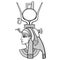 Animation linear portrait of beautiful Egyptian woman. Goddess Isis.