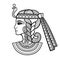 Animation linear portrait of beautiful Egyptian woman. Profile view.