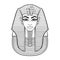 Animation linear portrait: King Tutankhamun mask, ancient Egyptian pharaoh.