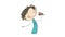 Animation of little boy licking ice cream, animated hand drawn cartoon character, loop able