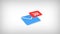 Animation of mail icon on white background. Blue envelope, 4K