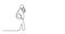 Animation of man walking talking on cell phone - single line drawing
