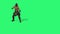 Animation of medieval warrior practicing martial arts on green screen