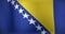 Animation of moving flag of bosnia and herzegovina waving