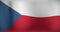 Animation of moving flag of czech republic waving