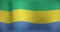 Animation of moving flag of gabon waving