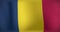 Animation of moving flag of romania waving