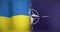 Animation of moving and floating flags of nato and ukraine