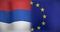 Animation of moving and floating flags of netherlands and eu