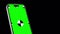 Animation of moving smartphone mockups. Background with Alpha channel for chroma key on the smartphone green screen