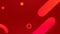 Animation of multiple abstract shapes and circles moving in hypnotic motion on red background