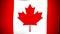Animation of national flag Canada flag slow waving on black background, flat style