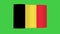 Animation the national flag of German flag. on green background.