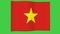 Animation the national flag of Vietnam on green background.