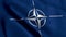 Animation of Nato Flag. Military Alliance Flag. Realistic Fabric Texture Satin Flag North Atlantic Treaty Organization