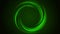 Animation neon energy ring. A chaotic glowing line in shape of a circle, hoop burning green on a gradient background. 4k.