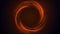 Animation neon energy ring. A chaotic glowing line in shape of a circle, hoop burning orange on a gradient background. 4k.
