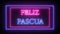 Animation neon sign `Feliz Pascua`, Happy Easter in spanish