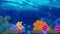 Animation of ocean underwater beuty landscape
