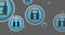 Animation of online security padlocks icons moving on grey background