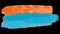 Animation orange and blue contrast stroke on a black background.