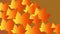 Animation: orange, red and yellow leaves in fall appears on the screen. Fall`s leaves background animation