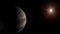 Animation of Planet Jupiter and moons in their orbit around Solar System.