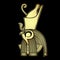 Animation portrait of the Ancient Egyptian god Horus. Deity with head of a bird, patron of the pharaohs. Gold Imitation.