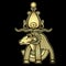 Animation portrait Ancient Egyptian god Khnum. Deity of Nile source, god with ram. Profile view.