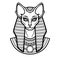 Animation portrait Ancient Egyptian goddess Bastet Bast.with cat head.