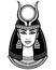 Animation portrait of the ancient Egyptian horned goddess.