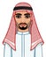 Animation portrait of the Arab man in traditional clothes.