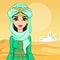 Animation portrait of the Arab woman in ancient clothes.