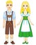 Animation portrait of the Bavarian family ancient traditional clothes.