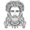 Animation portrait of the bearded man with long hair in an ancient