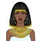 Animation portrait of the beautiful African woman in ancient jewelry and Afro-hair.