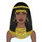 Animation portrait of the beautiful African woman in ancient jewelry and Afro-hair.