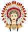 Animation portrait of a beautiful American Indian woman in ancient head dress