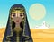 Animation portrait of the beautiful Arab woman in ancient clothes.