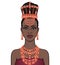 Animation portrait of the beautiful  black woman in a traditional ethnic jewelry.