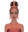 Animation portrait of the beautiful  black woman in a traditional ethnic jewelry. Princess, Bride, Goddess.