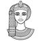 Animation portrait of beautiful Egyptian woman in ancient hairstyle. Goddess, princess, queen.