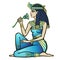 Animation portrait of beautiful Egyptian woman with flower. Goddess, princess.