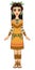 Animation portrait of the beautiful girl in a dress of the Native American Indian.